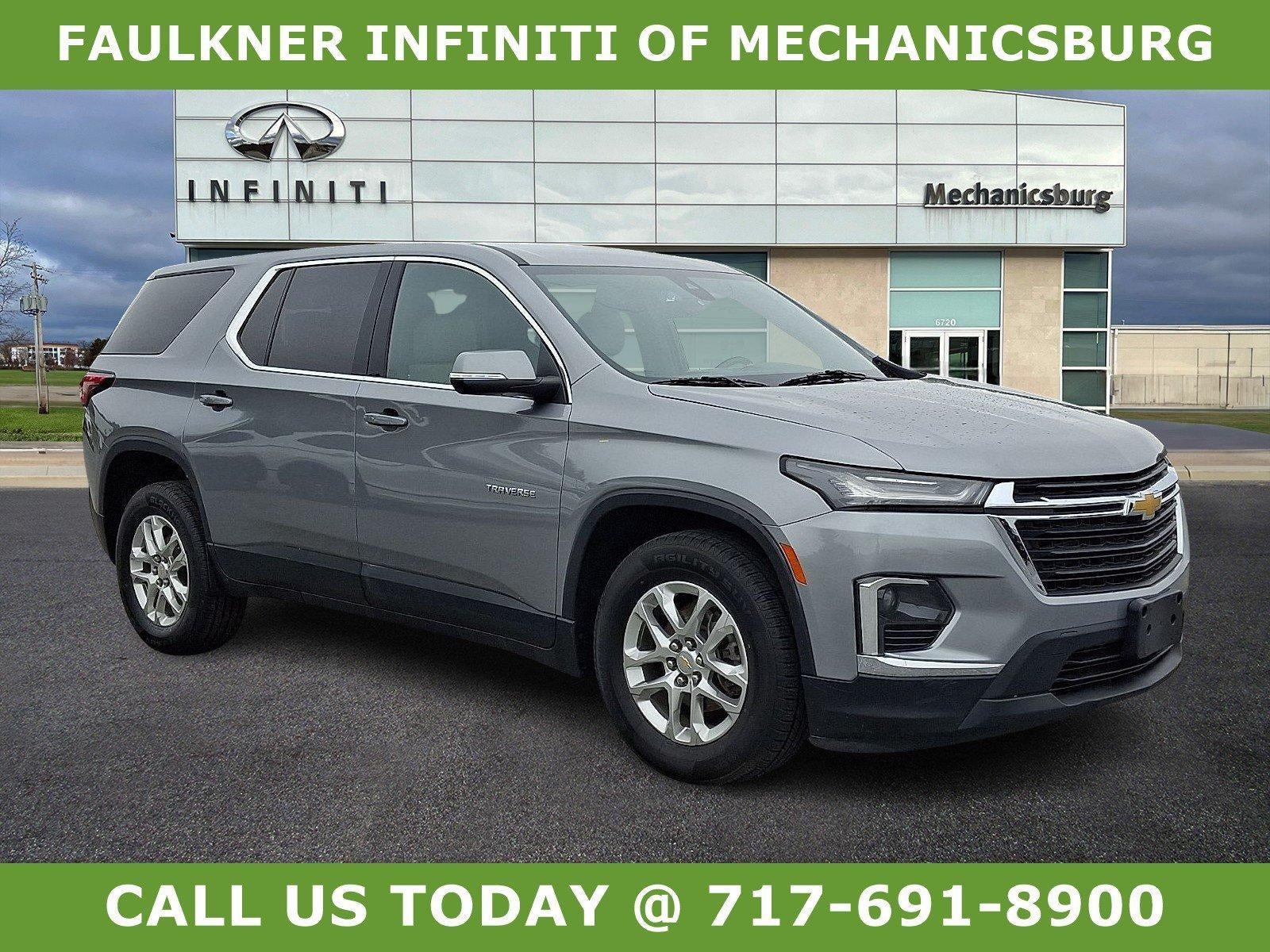 2023 Chevrolet Traverse FWD 1LS in Sterling Gray Metallic — front three-quarter view