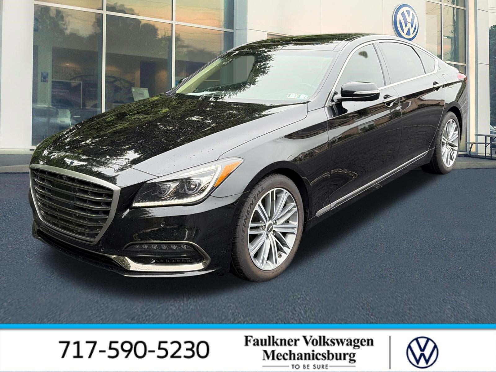 2020 Genesis G80 3.8L AWD in Vik Black — front three-quarter view