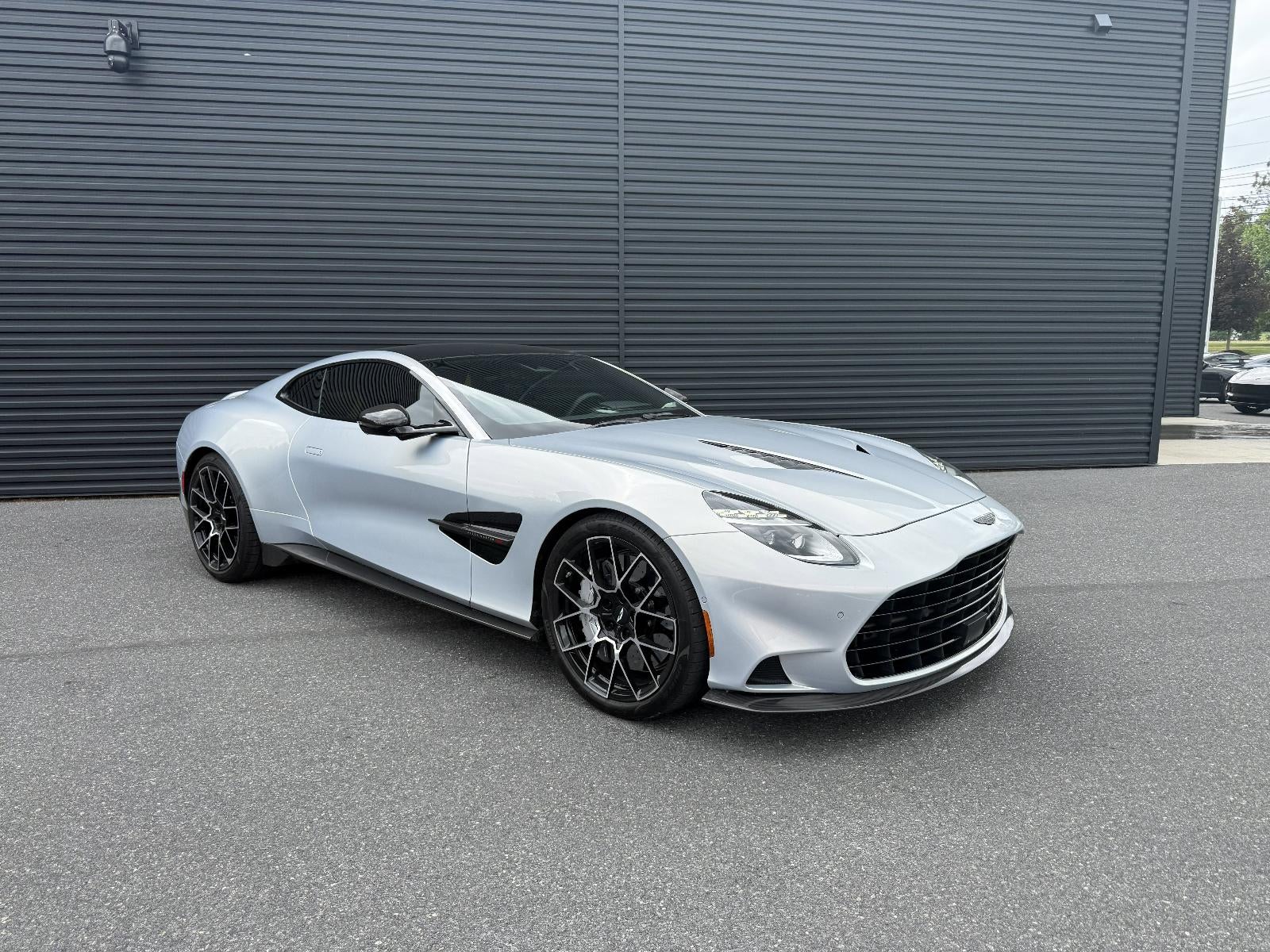 2025 Aston Martin Vanquish Coupe in Lightning Silver — front three-quarter view