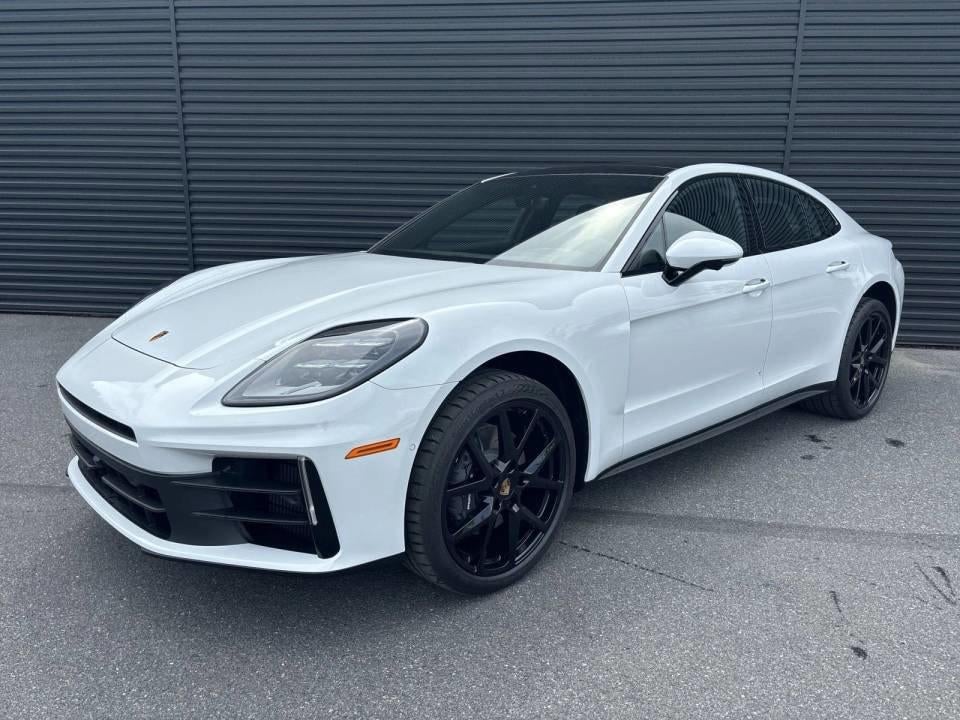 2024 Porsche Panamera RWD in Carrara White Metallic — front three-quarter view