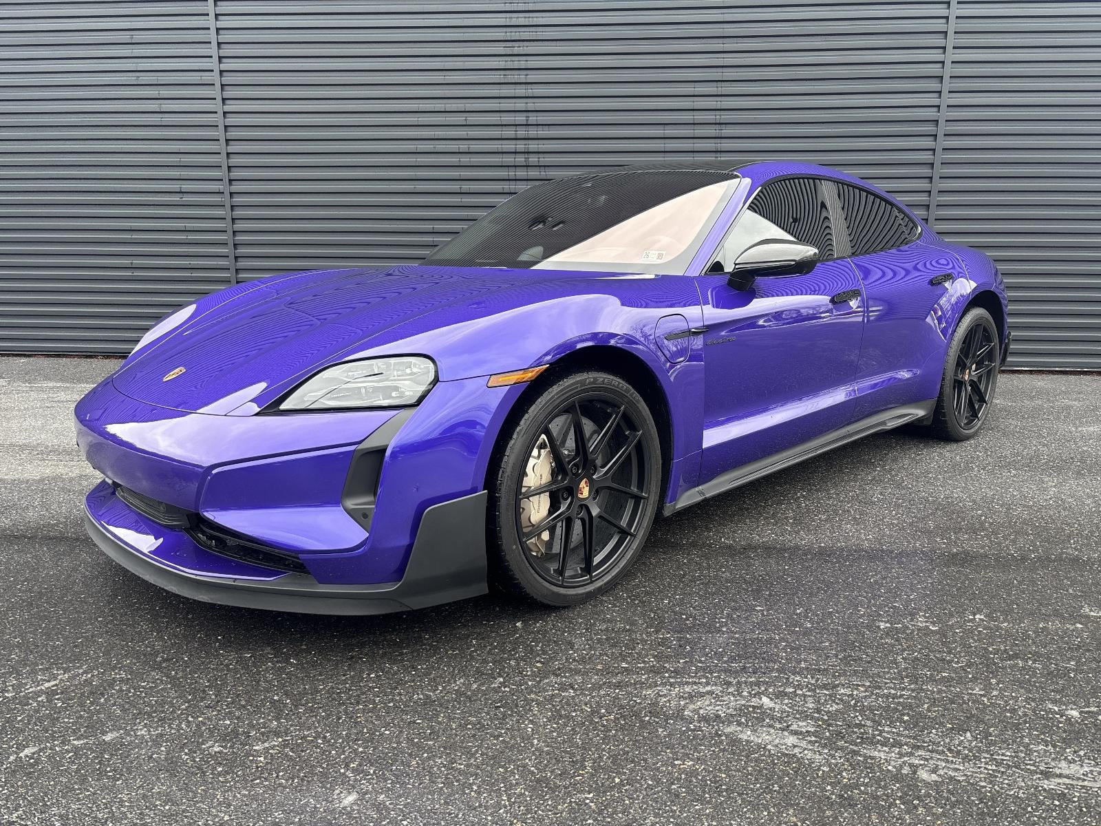 2025 Porsche Taycan Turbo GT AWD in Purple Sky Metallic — front three-quarter view