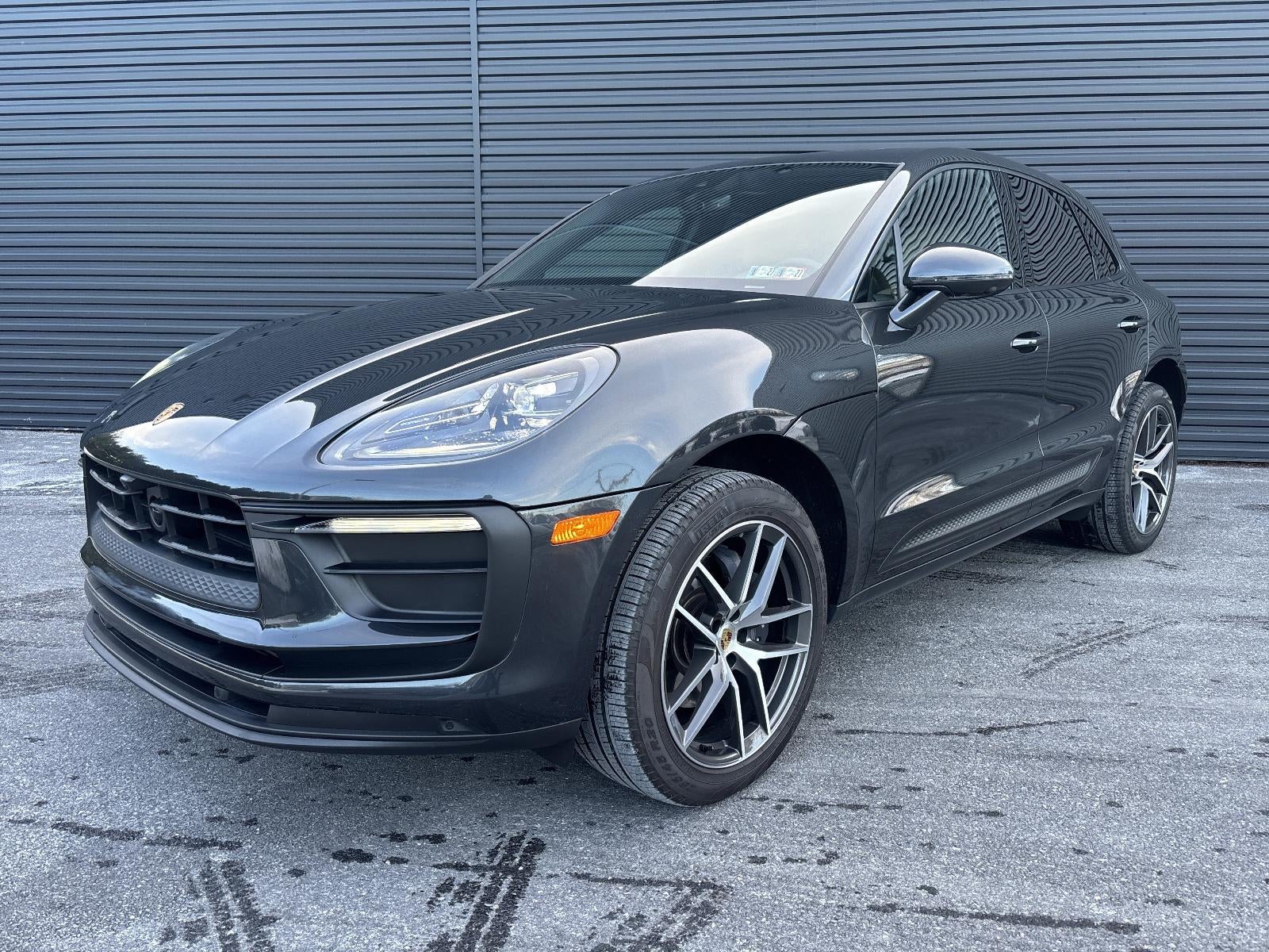 2025 Porsche Macan AWD in Volcano Gray Metallic — front three-quarter view