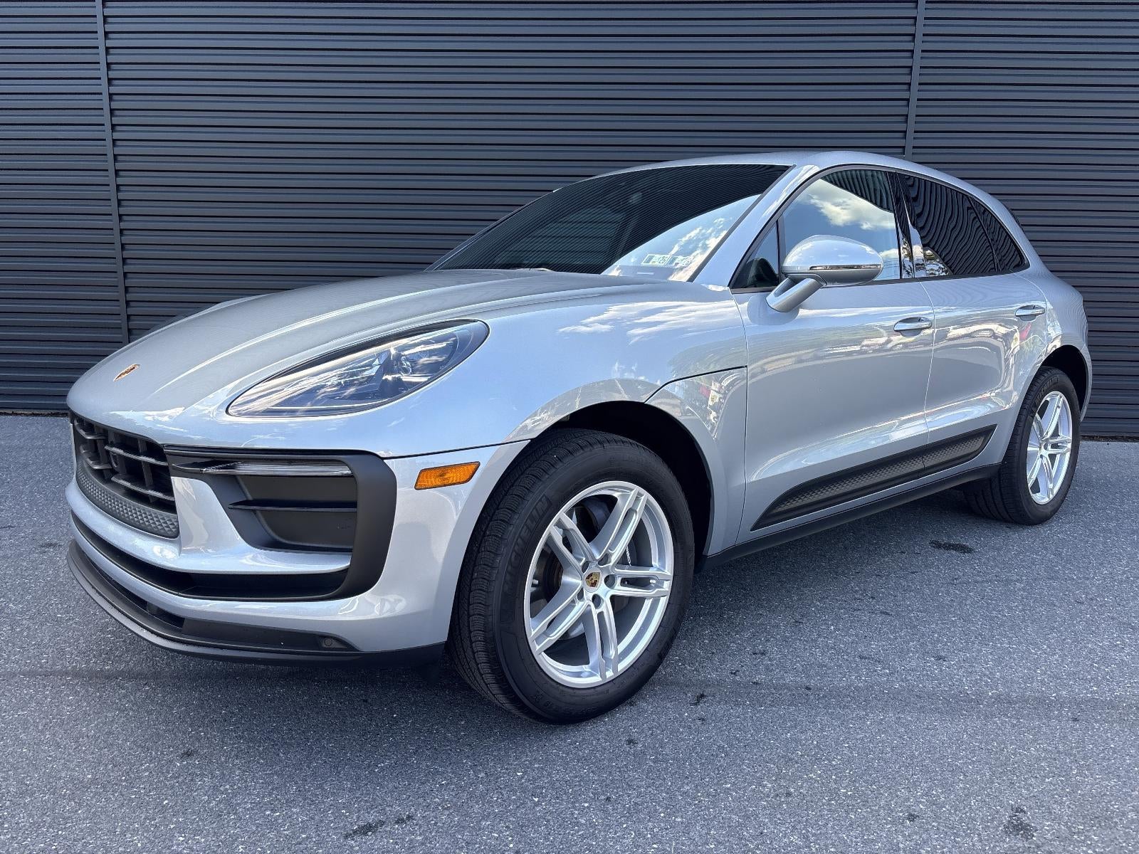 2025 Porsche Macan AWD in Dolomite Silver Metallic — front three-quarter view