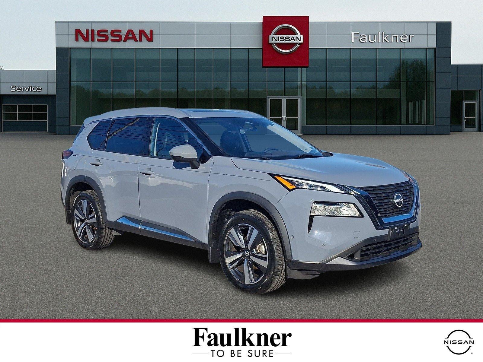2023 Nissan Rogue SL in Boulder Gray Pearl — front three-quarter view