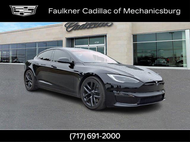 2022 Tesla Model S Base in Solid Black — front three-quarter view